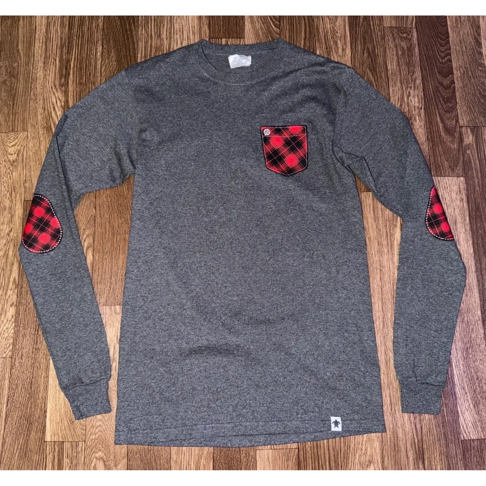 Simply Southern Merry and Bright Jeep Christmas‎ Long Sleeve T Shirt Grey Small